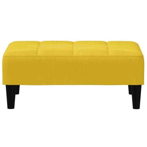 2-местно разтегателно канапе с табуретка, жълто, кадифе