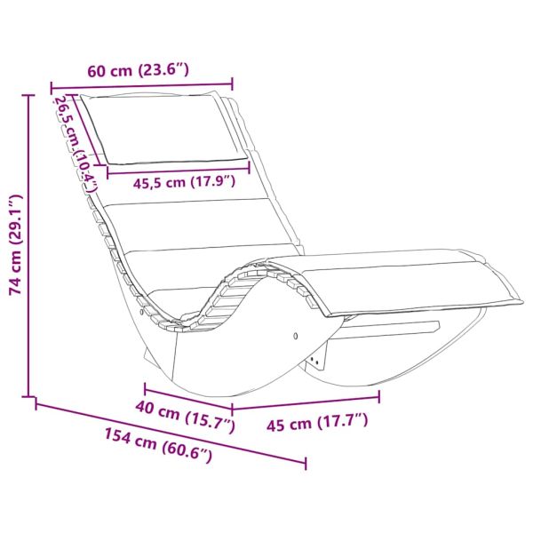 Шезлонг с възглавница 2 pcs Кафяво Солидно акациево дърво