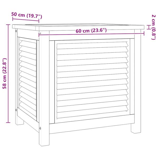 Градинска кутия за съхранение с чанта, 60x50x58 см, тик масив