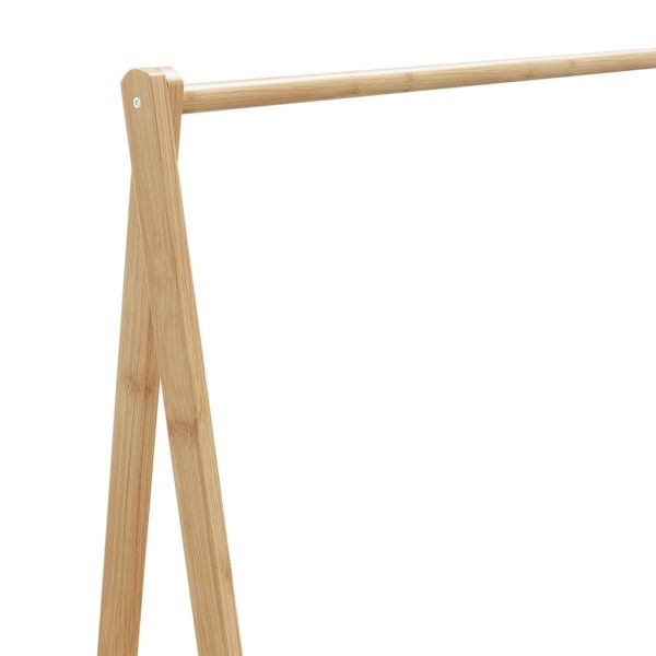 vidaXLL Стелаж за дрехи с рафтове и колела 106x34x106,5 cm Бамбук