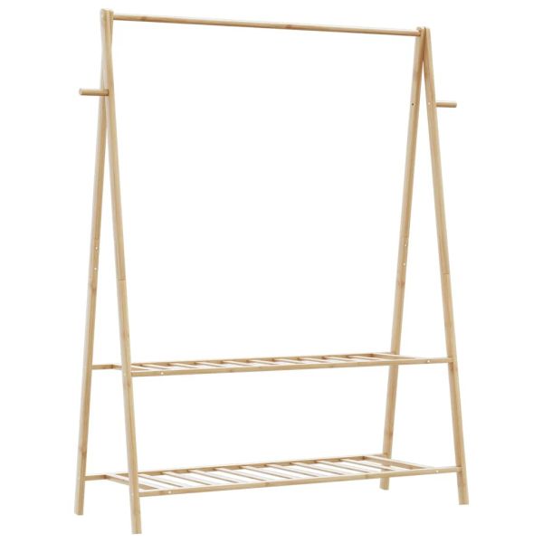 vidaXLL Закачалка за дрехи с рафтове 132x45,5x150,5 cm Бамбук