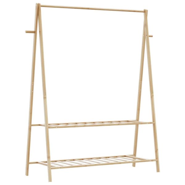 vidaXLL Закачалка за дрехи с рафтове 132x45,5x150,5 cm Бамбук