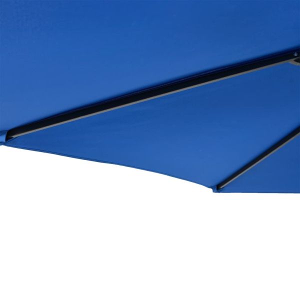 Градински чадър със стоманен прът, лазурносин, 225x225x212 см