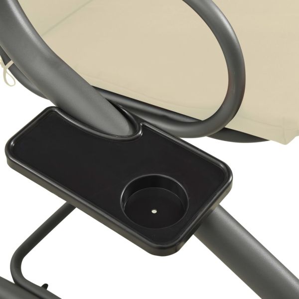 Градинска люлка със сенник, пясъчнобяла