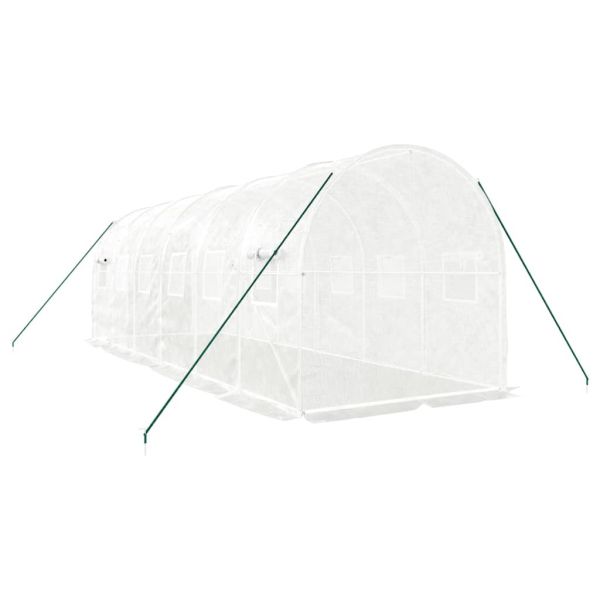 Оранжерия със стоманена рамка бяла 12 м² 6x2x2 м