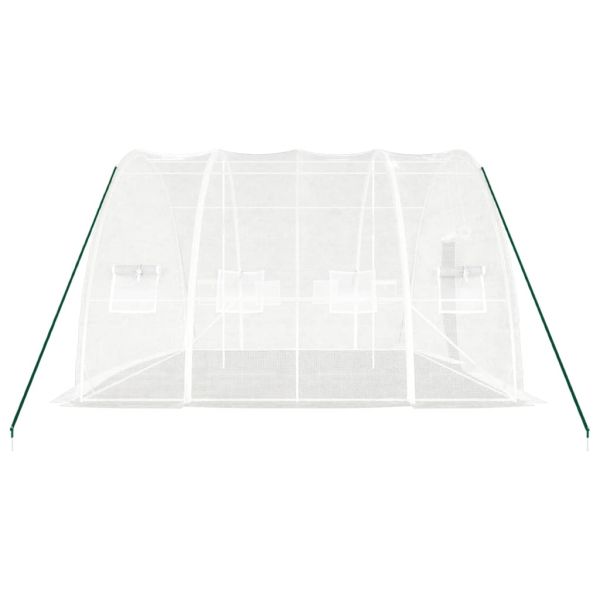 Оранжерия със стоманена рамка, бяла, 24 м², 6x4x2,85 м