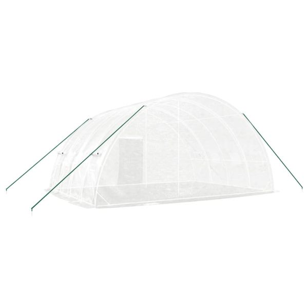 Оранжерия със стоманена рамка, бяла, 24 м², 6x4x2,85 м