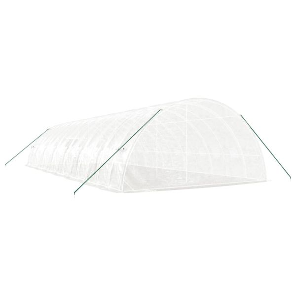 Оранжерия със стоманена рамка бяла 84 м² 14x6x2,85 м