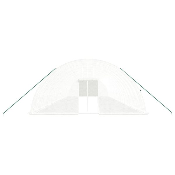 Оранжерия със стоманена рамка бяла 108 м² 18x6x2,85 м