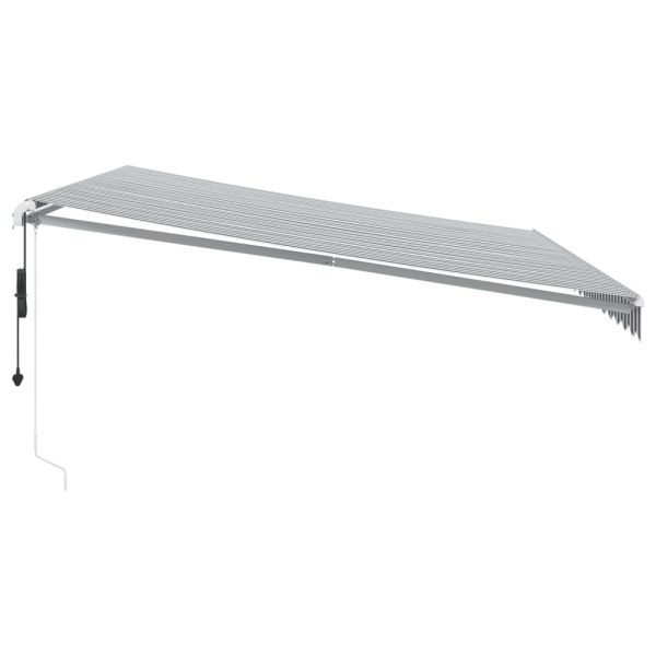 Автоматично прибираща се тента с LED антрацит и бял 450x350 см