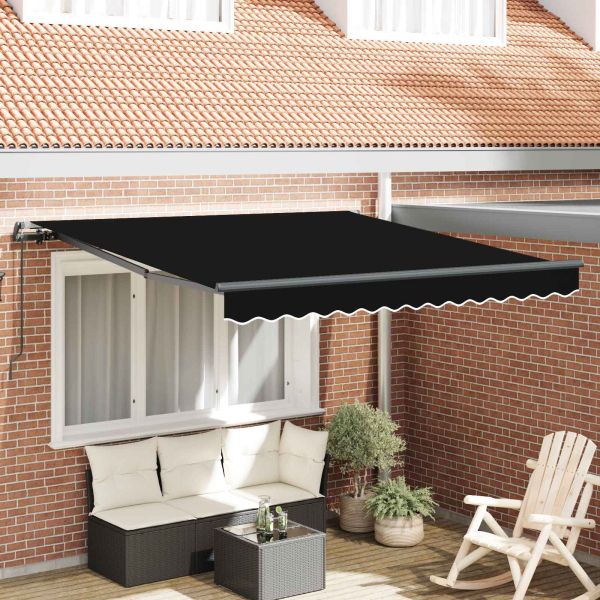Прибираща се тента Черно 300 x 250 cm Полиестер и алуминий