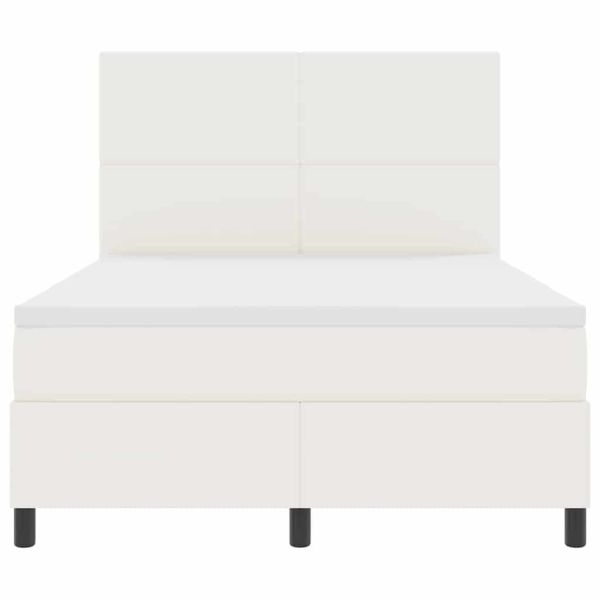 Легло с пружинирана основа Слонова кост и бяло 160 x 200 cm