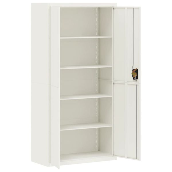 Шкаф за папки бял 90x40x180 см стомана