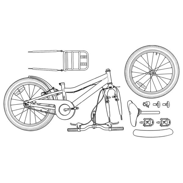 Детски Велосипед 20 инча за 6–11 години Черно