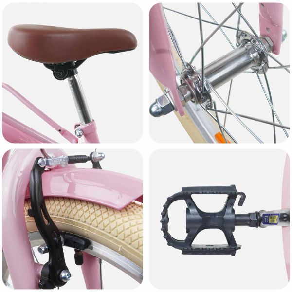 Детски Велосипед 20 инча за 6–11 години Светло розово