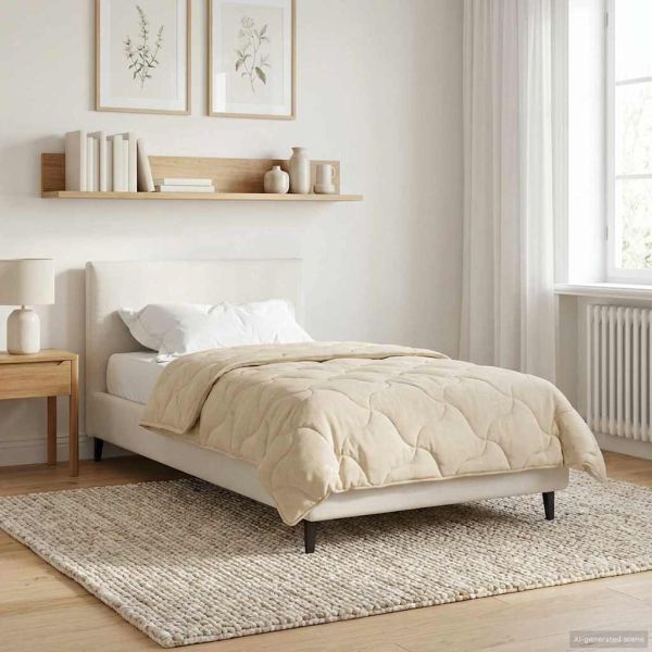 Зимен юрган Крем 135 x 220 см Микрофибър и тедди флийс