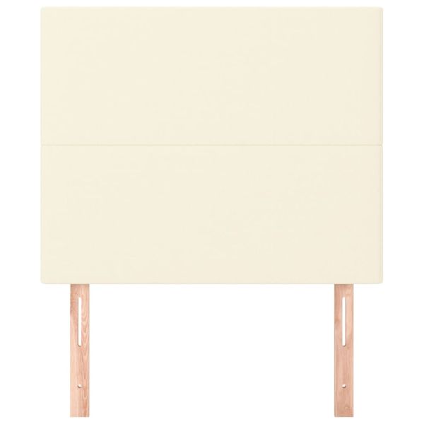 Табла за легло, кремава, 100x5x118/128 см, изкуствена кожа