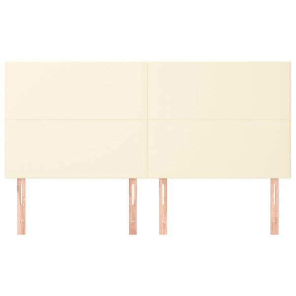 Табла за легло, кремава, 200x5x118/128 см, изкуствена кожа