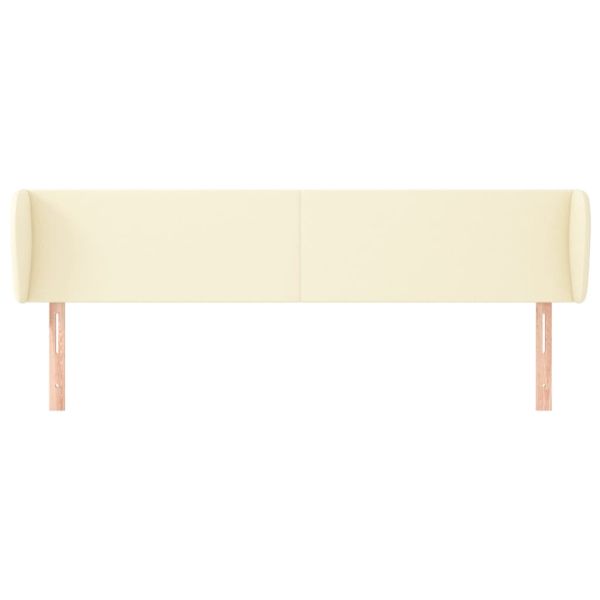 Горна табла с уши, кремава, 203x23x78/88 см, изкуствена кожа