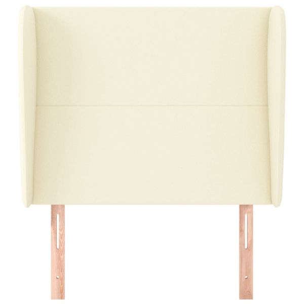 Горна табла с уши, кремава, 103x23x118/128 см, изкуствена кожа