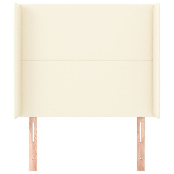 Горна табла с уши, кремава, 103x16x118/128 см, изкуствена кожа