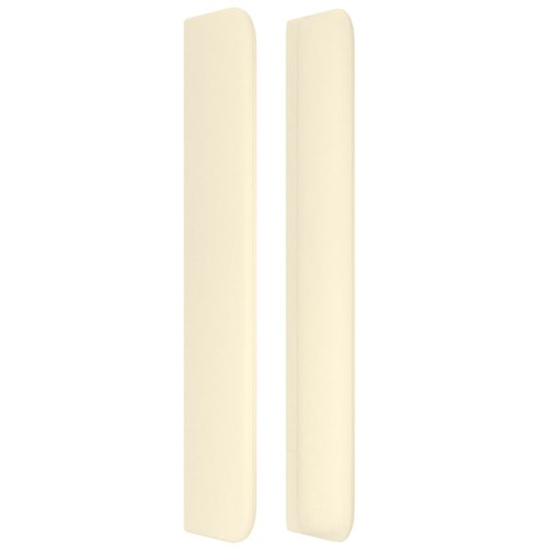 Горна табла с уши, кремава, 103x16x118/128 см, изкуствена кожа