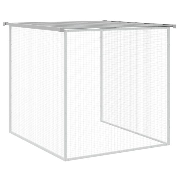 Клетка за пилета с покрив светлосива 603x98x90 см стомана