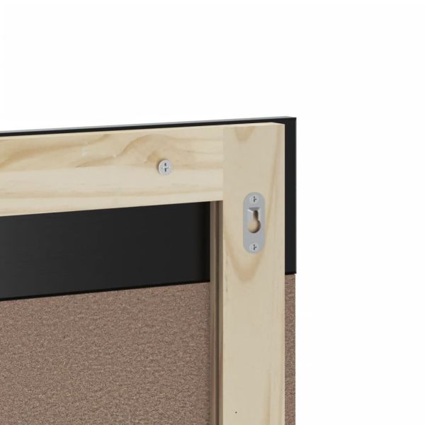 Огледало за баня с рафт "BERG" черно 60x12x70 см масивно дърво