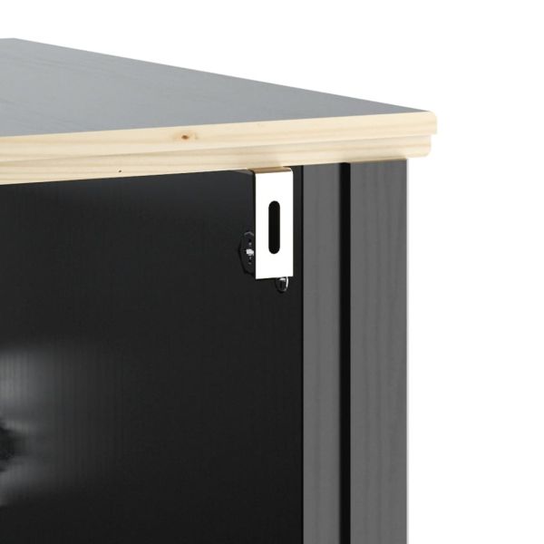 Шкаф за мивка за баня BERG, черно, 60x34x59 см, бор масив