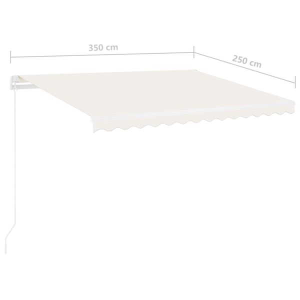 idaXL Автоматичен сенник, LED и сензор за вятър, 350x250 см, кремав