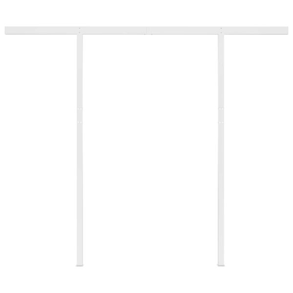 Ръчно прибиращ се сенник с прътове, 3x2,5 м, кремав