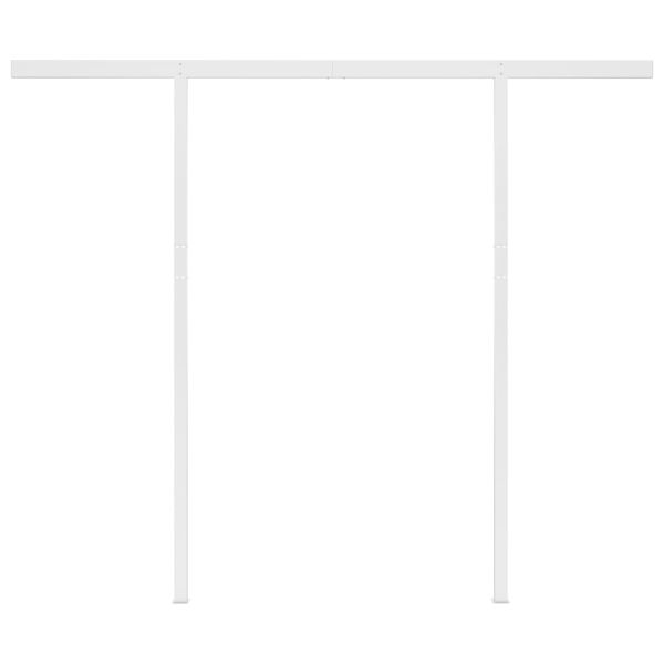 Ръчно прибиращ се сенник с прътове, 3x2,5 м, жълто и бяло