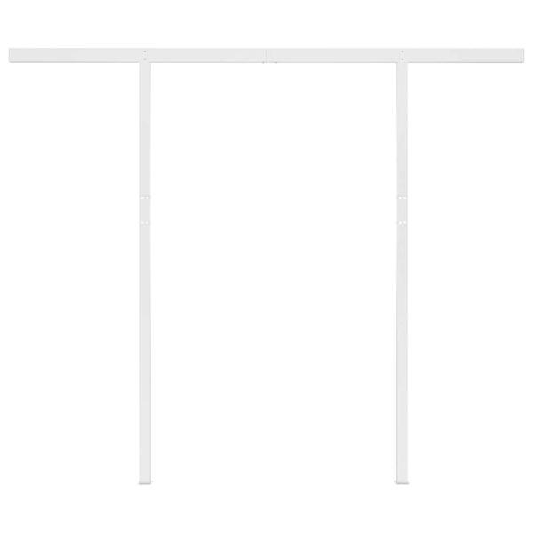 Ръчно прибираща се тента с LED, 3x2,5 м, кремава