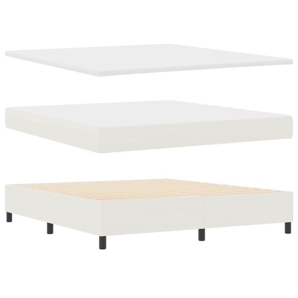 Легло с пружинирана основа Слонова кост и бяло 180 x 200 cm