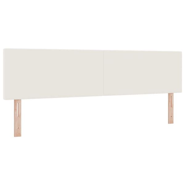 Легло с пружинирана основа Слонова кост и бяло 180 x 200 cm