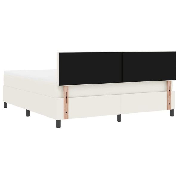 Легло с пружинирана основа Слонова кост и бяло 180 x 200 cm