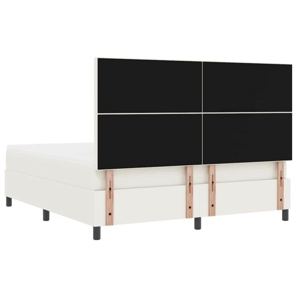 Легло с пружинирана основа Слонова кост и бяло 180 x 200 cm