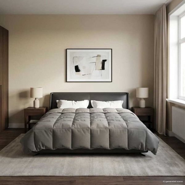 Пълно годишно юрганче Светлосиво 200 x 200 cm Микрофибър