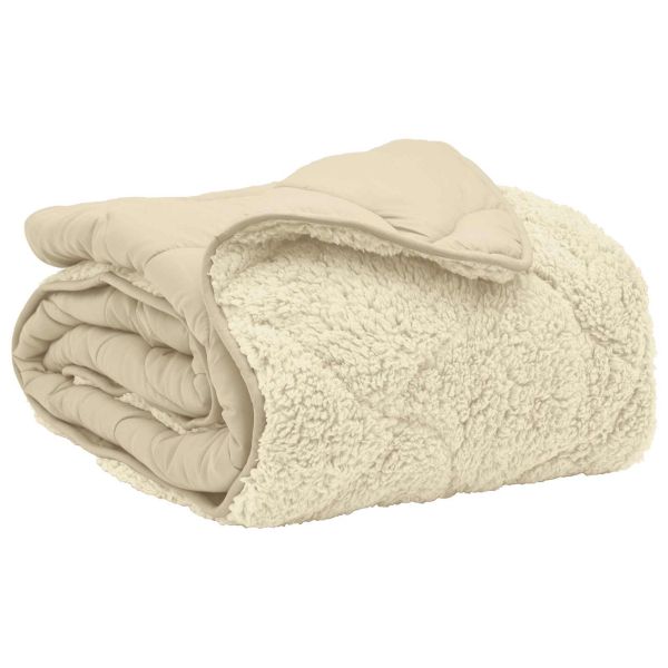 Зимен юрган Крем 155 x 200 см Микрофибър и тедди флийс