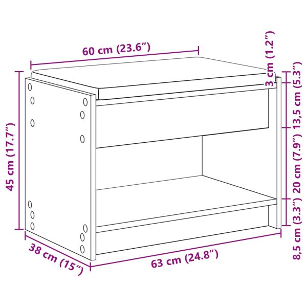 Пейка за коридор Черен Дъб 63 x 38 x 45 см