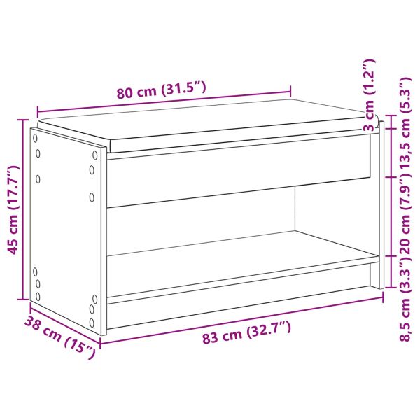 Пейка за коридор Черен Дъб 83 x 38 x 45 см