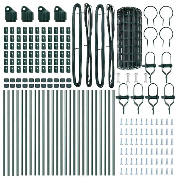 Ограда с пост Зелен 0,4 x 50 м Стомана и PVC