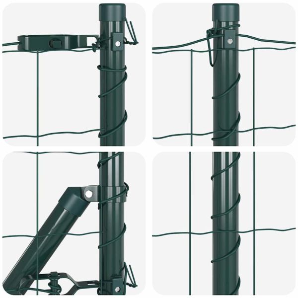 Ограда с пост Зелен 0,4 x 50 м Стомана и PVC