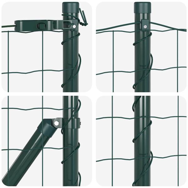 Ограда с пост Зелен 0,4 x 10 м Стомана и PVC