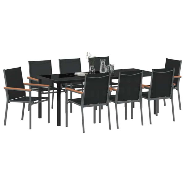 Комплект за хранене в градината 9 pcs Черно