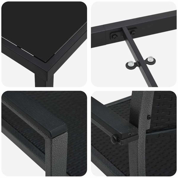 Комплект за хранене в градината 7 pcs Черно