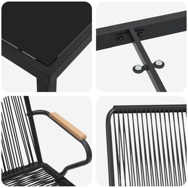 Комплект за хранене в градината 9 pcs Черно