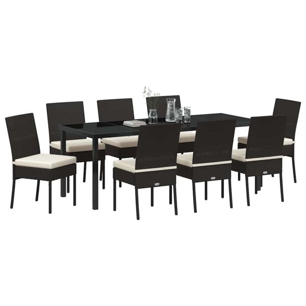 Комплект за хранене в градината 9 pcs Черно