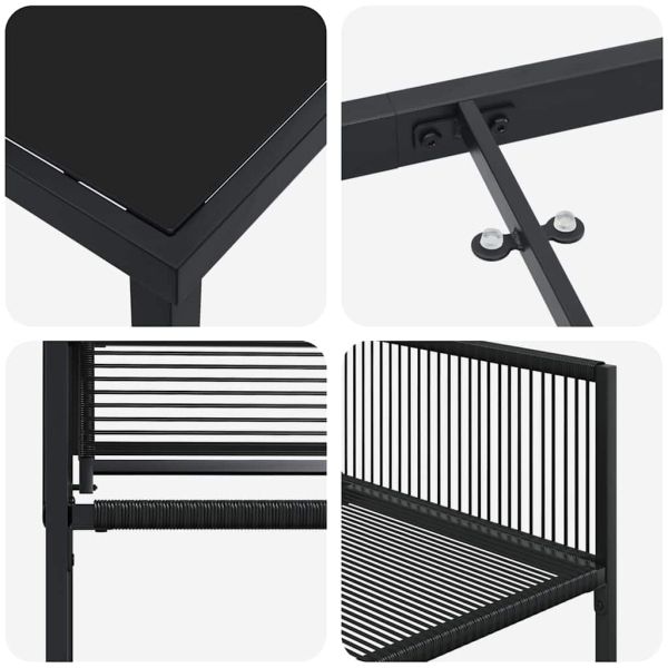 Комплект за хранене в градината 9 pcs Черно