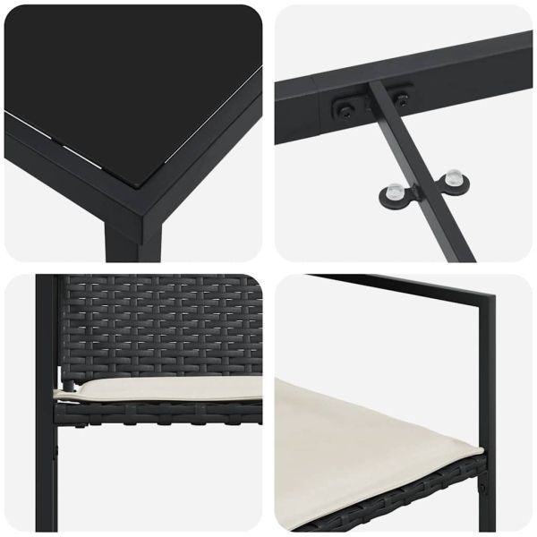 Комплект за хранене в градината 9 pcs Черно